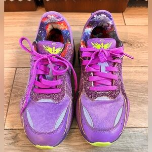 Lamelo Ball Puma Galaxy Kids Basketball Sneakers in Purple and Neon. Size 6.5